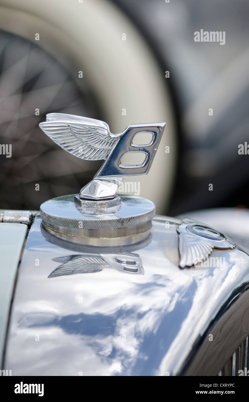 'Flying B', Bentley hood ornament, festival of classic cars, 'Retro Classics meets Barock', Schloss Ludwigsburg Palace Stock Photo
