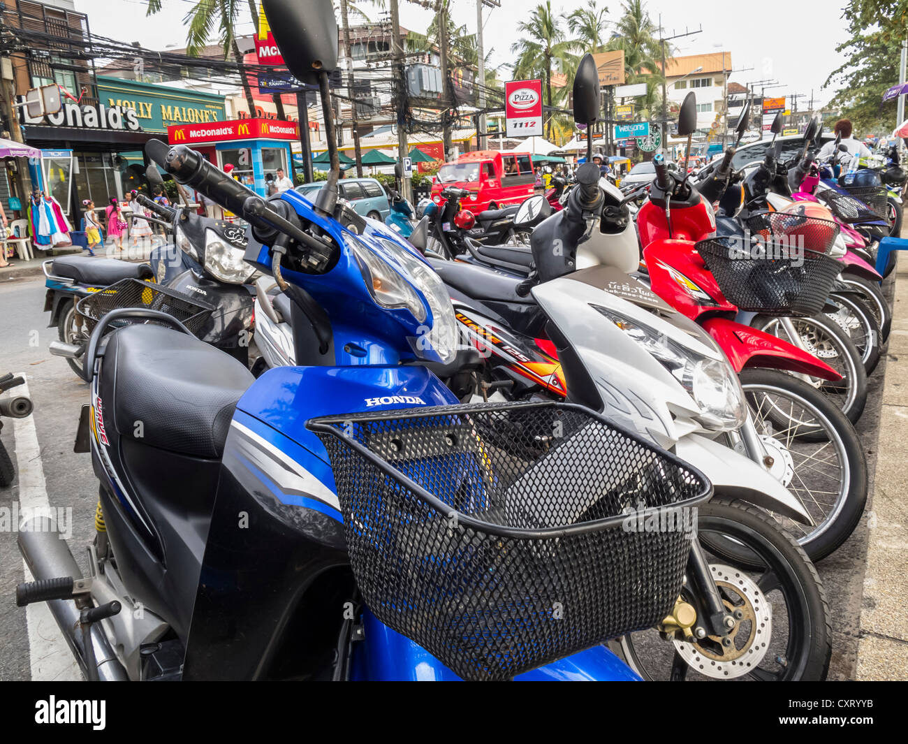 Motorcycles parked in Phuket, Thailand Stock Photo Alamy