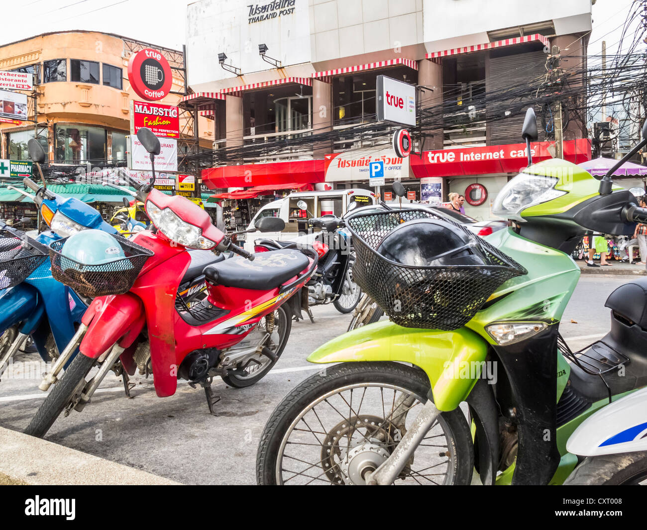 Motorcycles parked in Phuket, Thailand Stock Photo Alamy