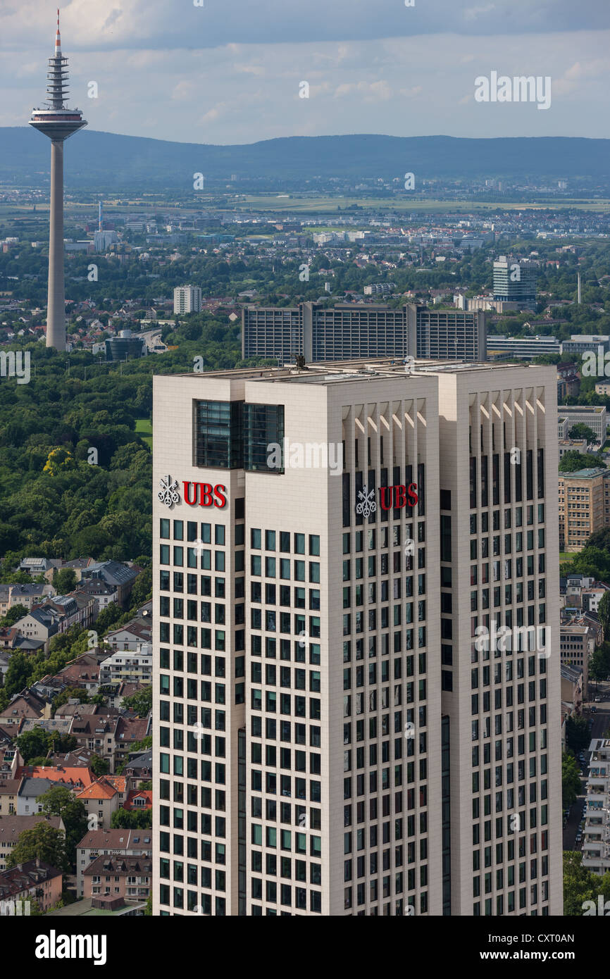 Opernturm, office building with offices of Swiss UBS AG, Westend, financial district, Frankfurt am Main, Hesse, Germany, Europe Stock Photo