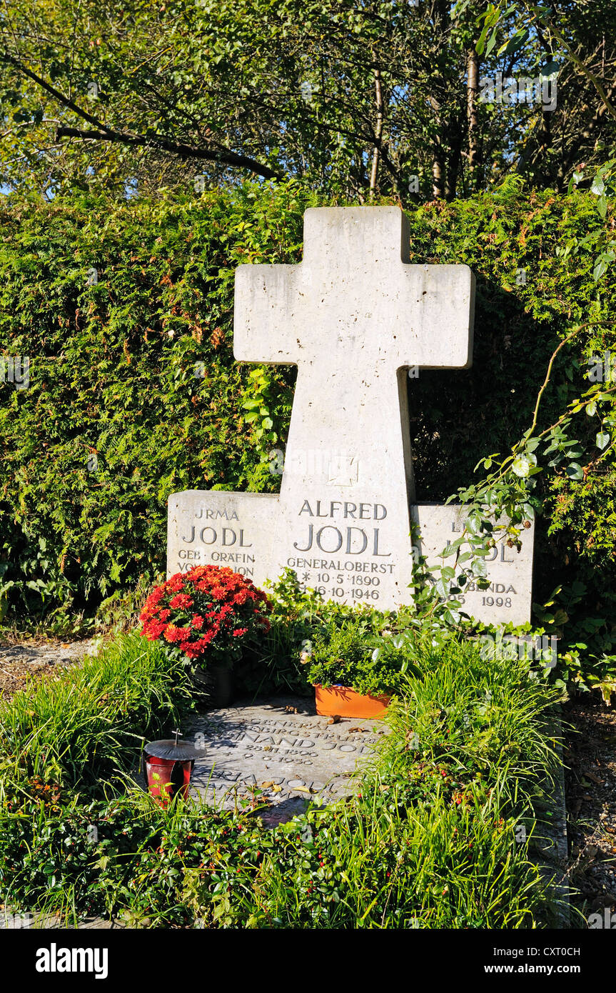 Grave of Colonel General Alfred Josef Ferdinand Jodl, during the Nazi area Chief of the Operations Staff of the Armed Forces Stock Photo