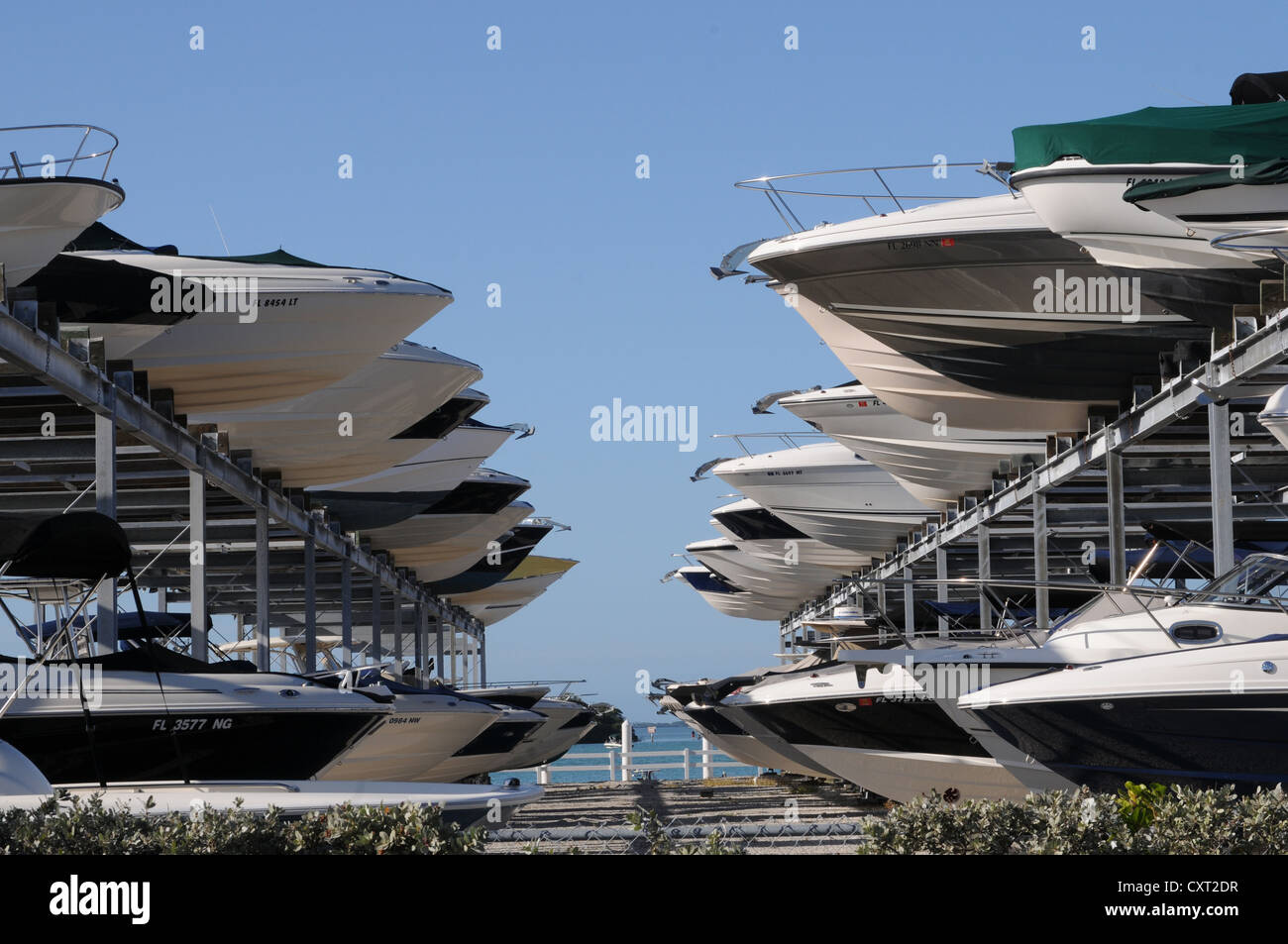 Boats in storage shelves, Sarasota, Florida, USA Stock Photo Alamy
