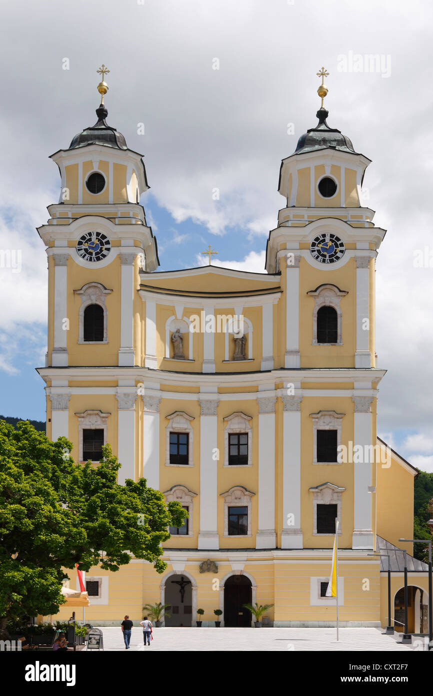 Basilica of St. Michael, Mondsee, Salzkammergut region, Upper Austria, Austria, Europe, PublicGround Stock Photo