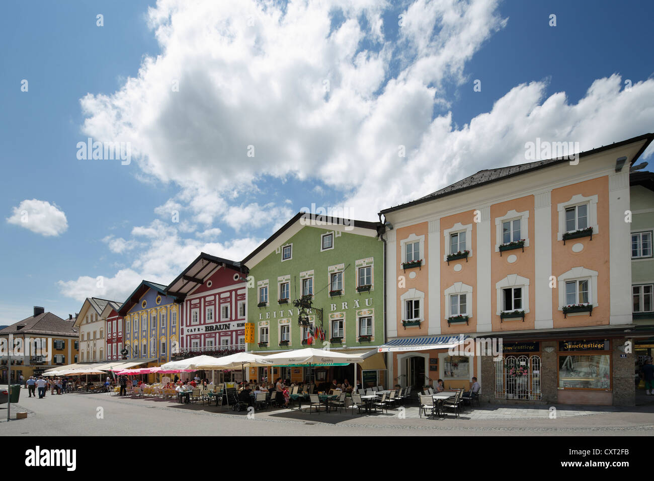 Market square in Mondsee, Salzkammergut region, Upper Austria, Austria, Europe, PublicGround Stock Photo