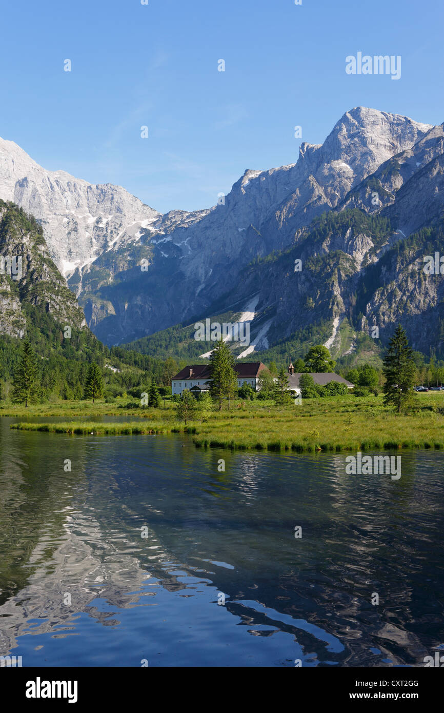 Almsee lake, Gruenau in the Almtal Valley, Totes Gebirge, Dead Mountains, Salzkammergut region, Upper Austria, Austria, Europe Stock Photo
