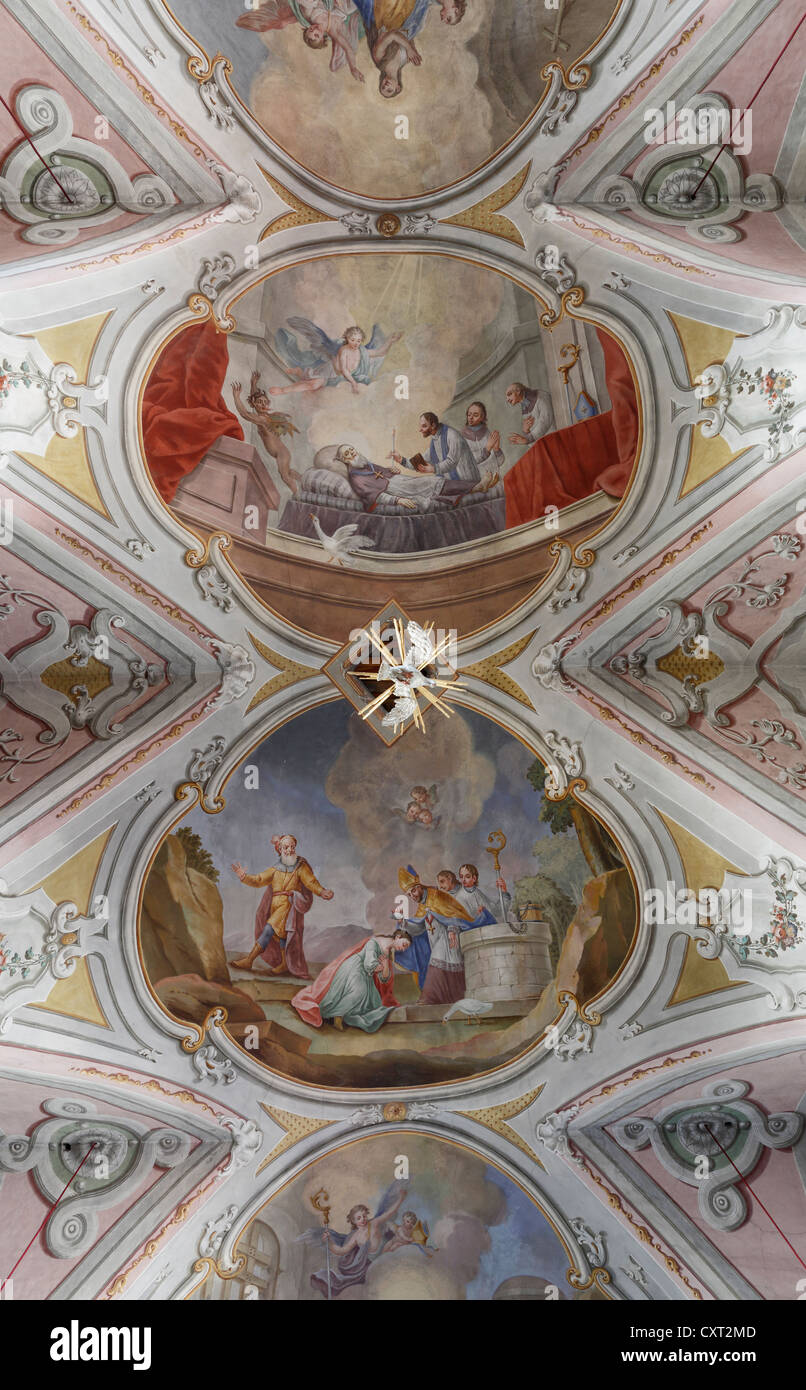 Ceiling fresco in the parish church, Martinikirche church, town of Oberwoelz, Styria, Austria, Europe Stock Photo
