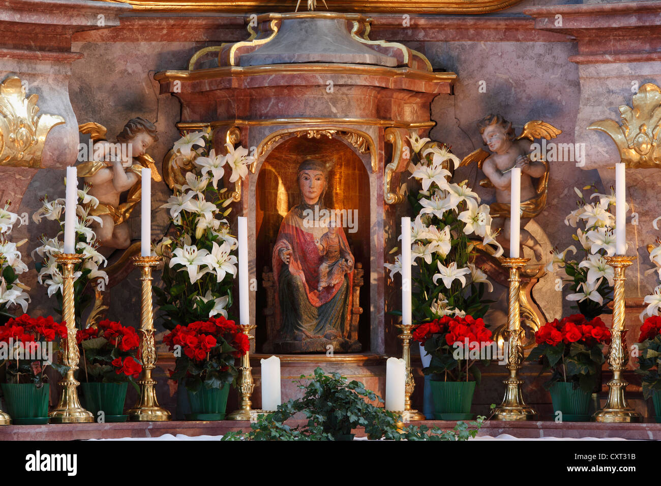 Ruhpolding Madonna, parish church of St. Georg, Ruhpolding, Chiemgau region, Upper Bavaria, Bavaria, Germany, Europe Stock Photo