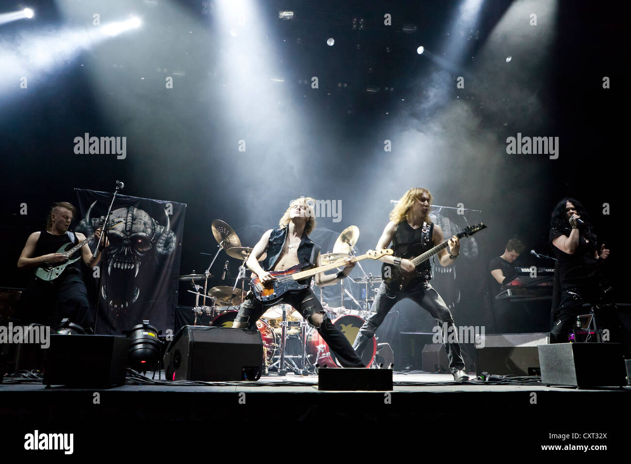 The Finnish heavy metal band "Battle Beast" performing live at the  Hallenstadion, Zurich, Switzerland, Europe Stock Photo - Alamy