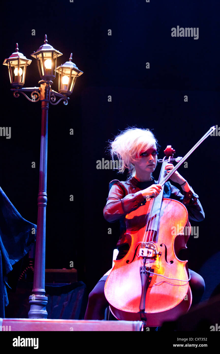 The German pop, rock, classical and gothic string quartet 'Eklipse', performing live at the Hallenstadion in Zurich, Switzerland Stock Photo
