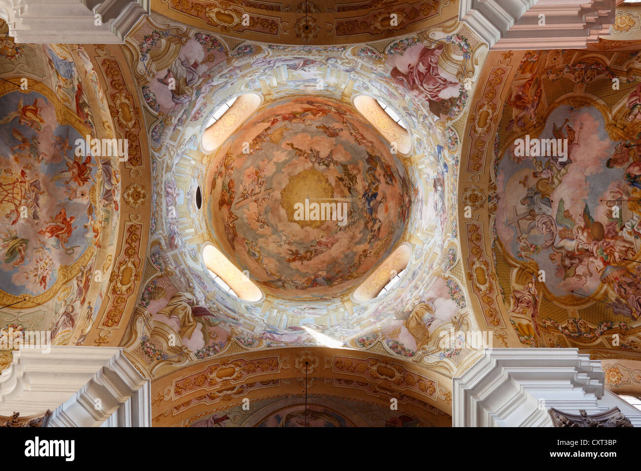 Interior view, dome with frescoes, Mariatrost Basilica pilgrimage church, Graz, East Styria, Styria, Austria, Europe Stock Photo