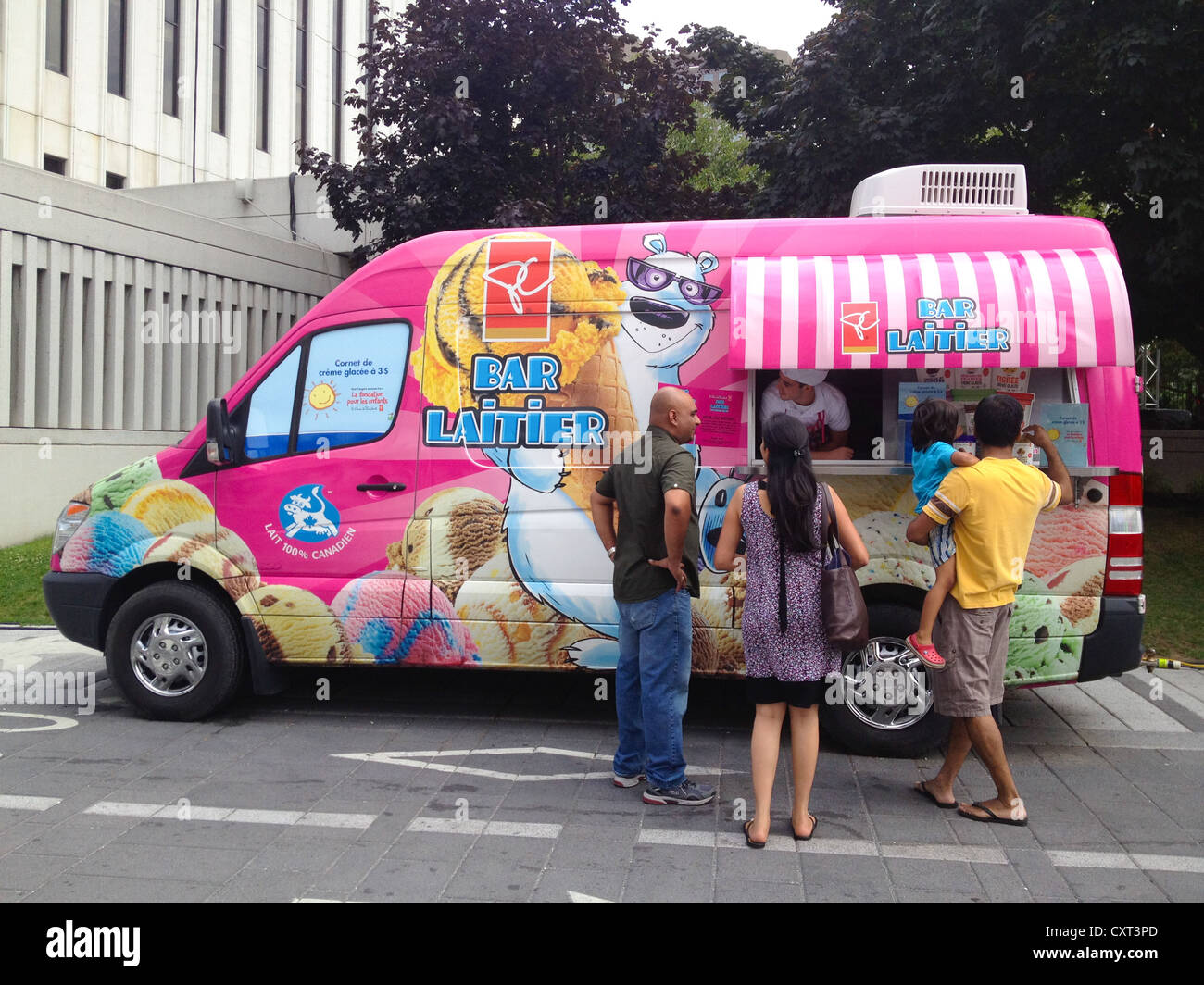 Ice cream kiosk at the Just for Laughs Festival Montreal Canada Stock