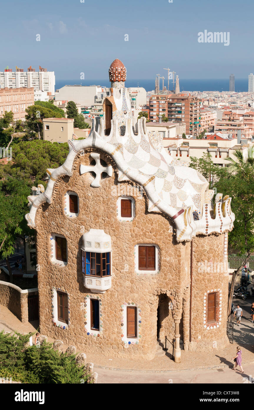 Park Gueell garden, Antoni Gaudi, Barcelona, Catalonia, Spain, Europe Stock Photo