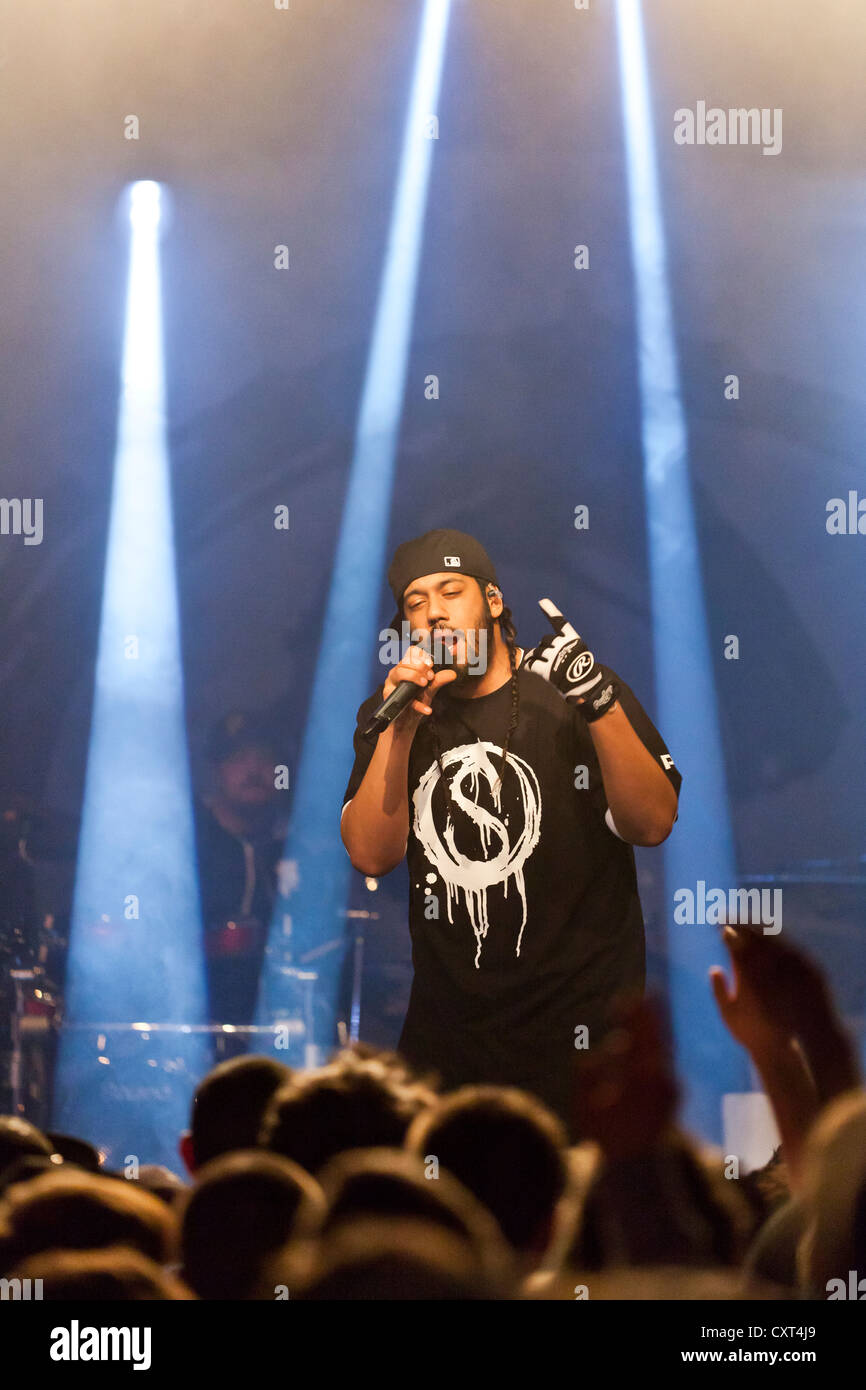 German rapper Samy Deluxe, live at the Schueuer concert hall, Lucerne, Switzerland, Europe Stock Photo