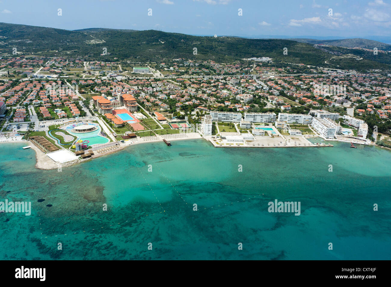 Town of Cesme with hotels, Ilica, Turkey, Asia, PublicGround Stock Photo