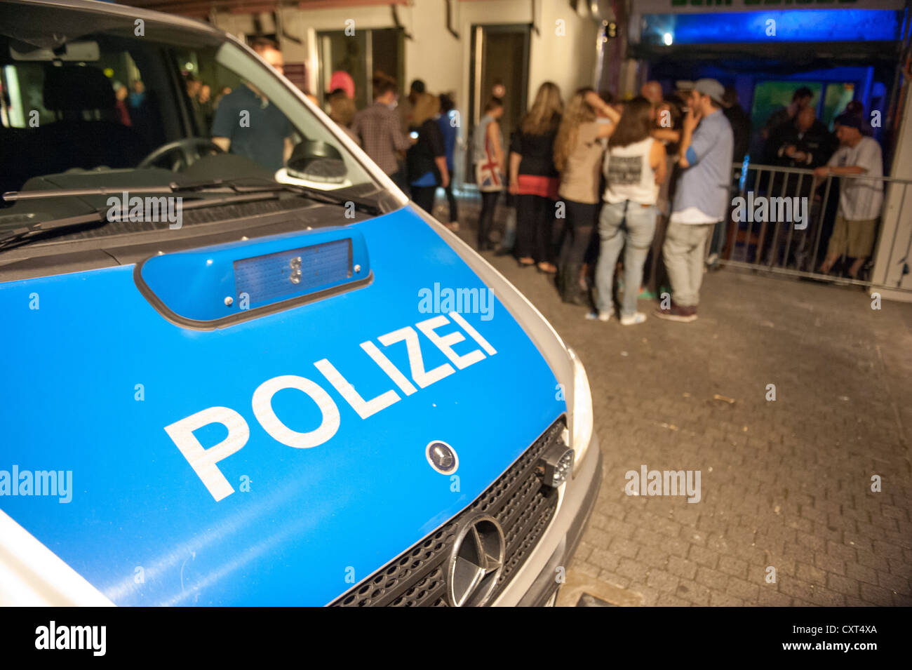 German police car, large gastro-control action of the Stuttgart police, Stuttgart, Baden-Wuerttemberg, Germany, Europe Stock Photo