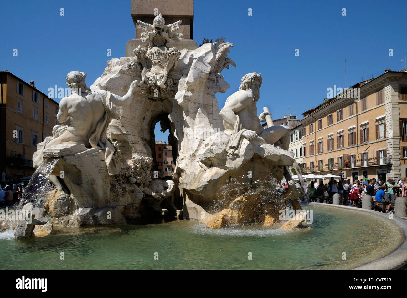 Fountain of the Four Rivers, designed by Bernini, Piazza Navona, Rome