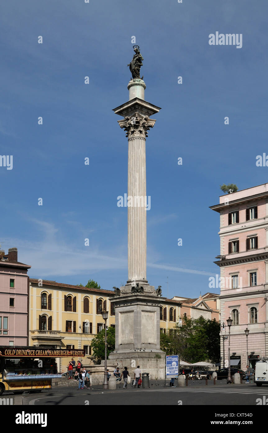Marian Column, Piazza Santa Maria Maggiore, Rome, Italy, Europe Stock Photo