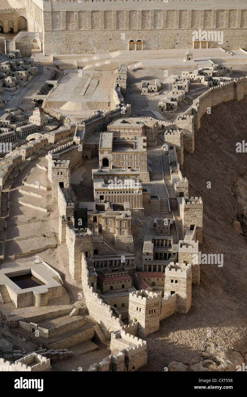 Model of the first Old City of Jerusalem, Israel, Middle East Stock Photo