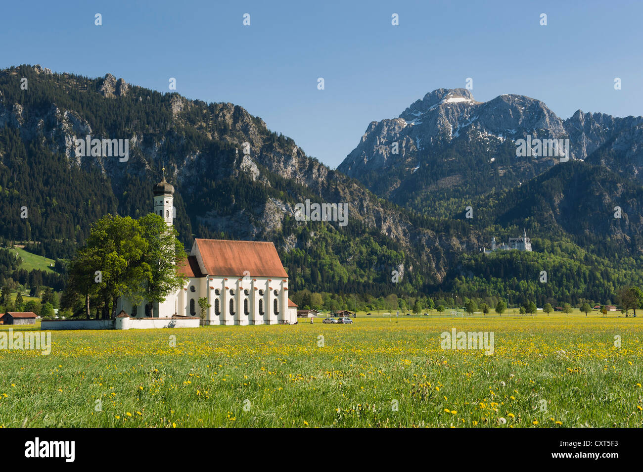 Pilgrimage church of St. Coloman and Schloss Neuschwanstein Castle ...