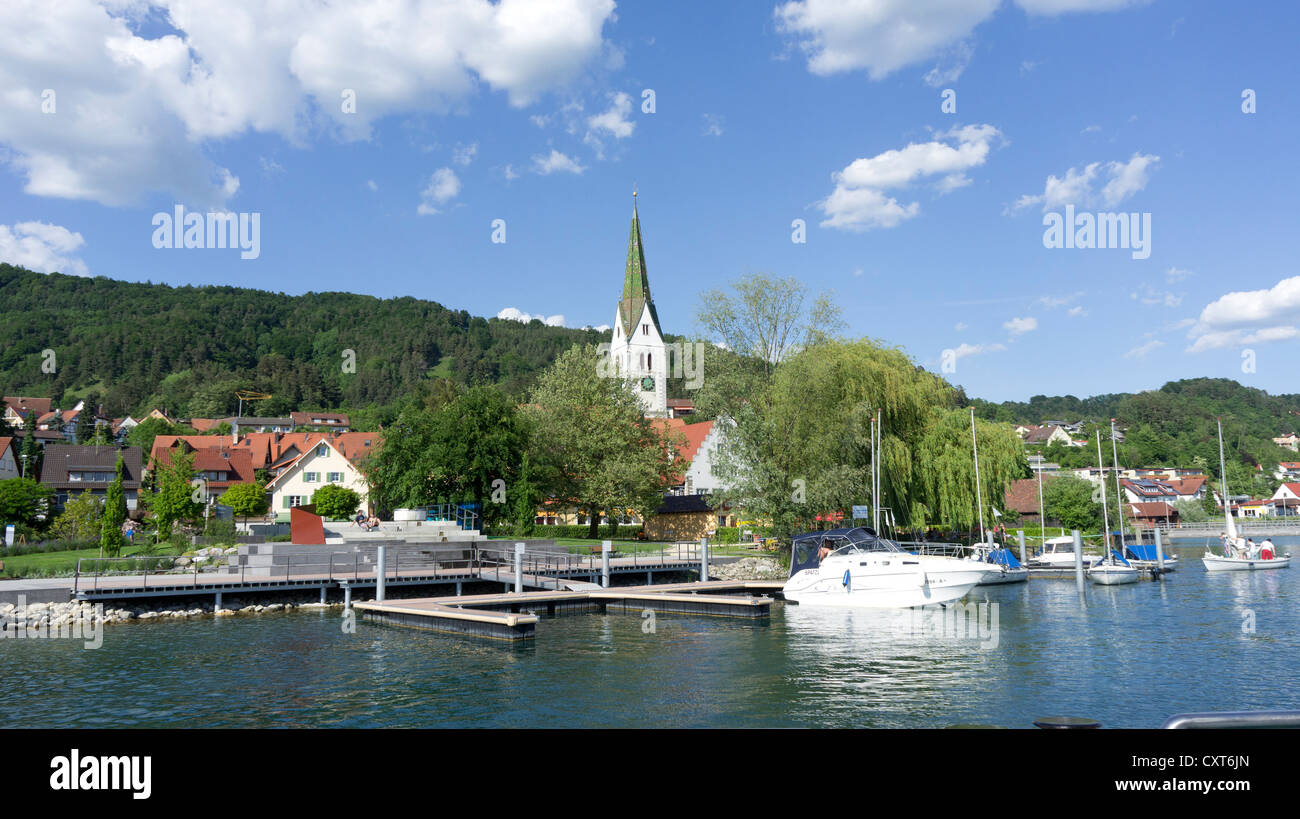 Harbour of Sipplingen, Lake Constance, Lake Constance region, Baden-Wuerttemberg, Germany, Europe Stock Photo