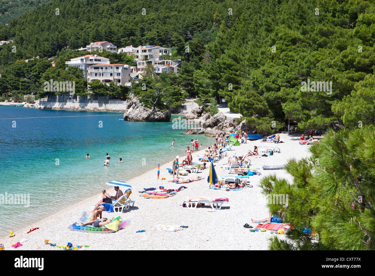 Punta Rata Beach at Punta Rata, Brela, Makarska Riviera, Dalmatia, Croatia, Europe ...