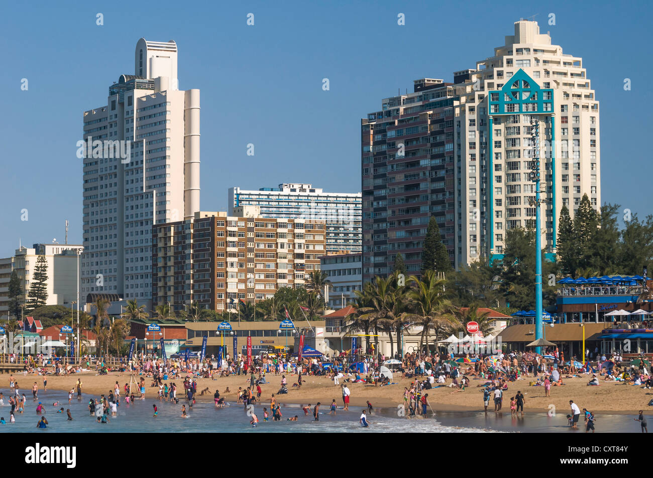 People on the beach, Durban, KwaZulu-Natal, South Africa, Africa Stock Photo