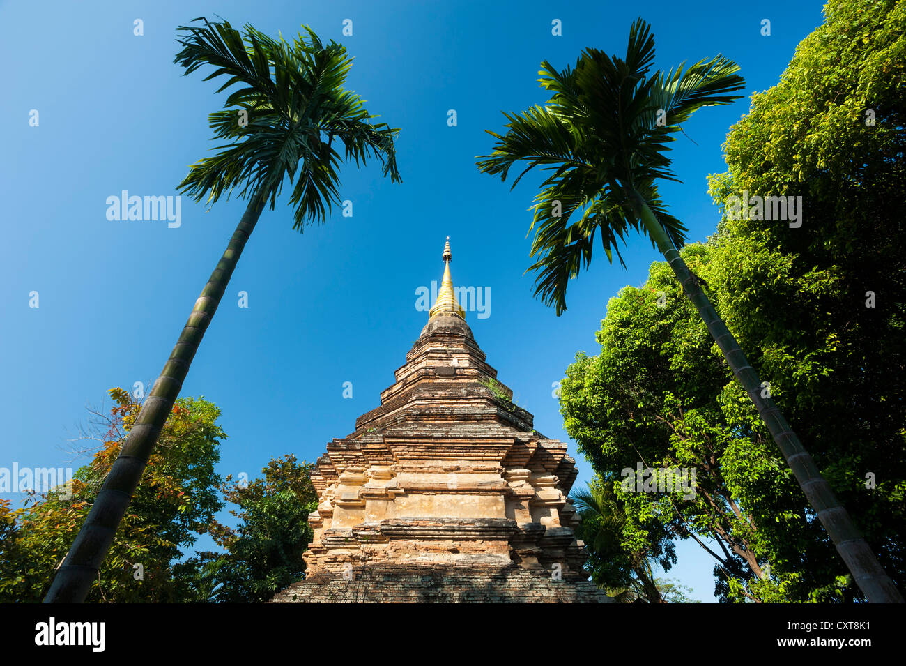 Pagoda or Chedi, Wat Umong Maha Thera Chan, Chiang Mai, Northern Thailand, Thailand, Asia Stock Photo