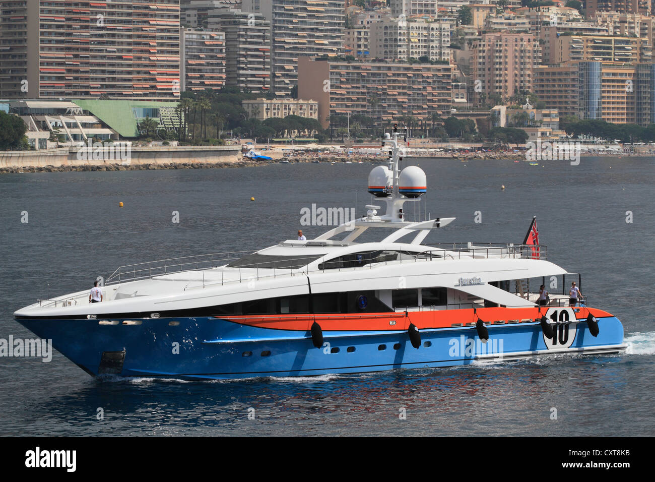 Aurelia, a cruiser built by Hesse Yachts, length: 36.80 meters, built in 2011, Principality of Monaco, French Riviera Stock Photo