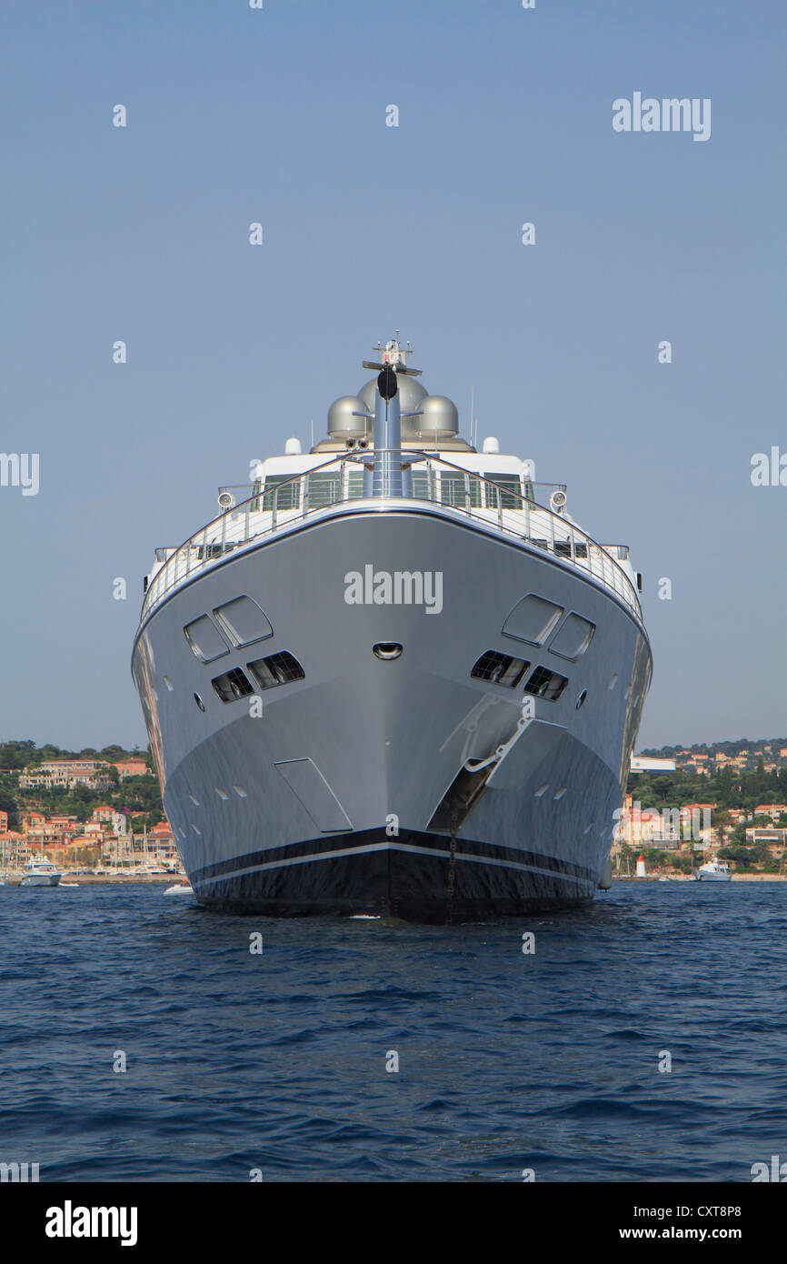 Rising Sun, a cruiser built by Luerssen Yachts, length: 138 meters, built in 2004, Cap Ferrat, French Riviera, France Stock Photo