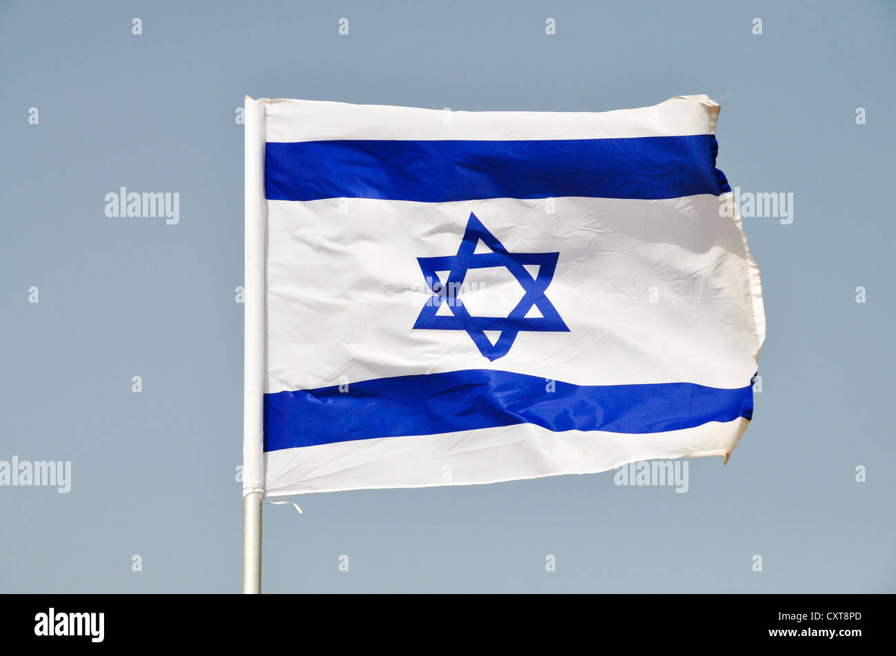 Israeli flag, Israel, Middle East, Southwest Asia Stock Photo