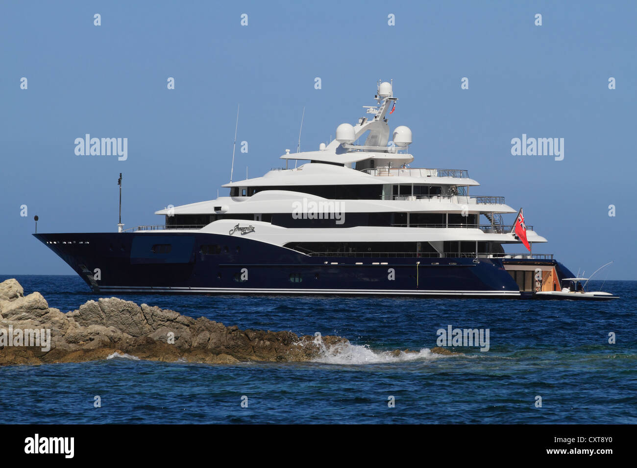 Amaryllis, a cruiser built by Abeking & Rasmussen, length: 78.43 meters, built in 2011, French Riviera, France, Europe Stock Photo