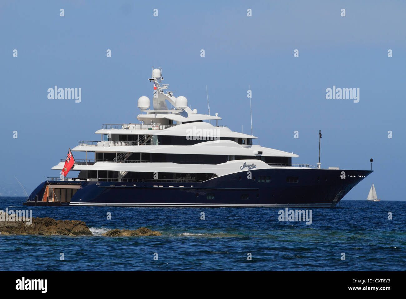Amaryllis, a cruiser built by Abeking and Rasmussen, length: 78.43 meters, built in 2011, French Riviera, France, Europe Stock Photo