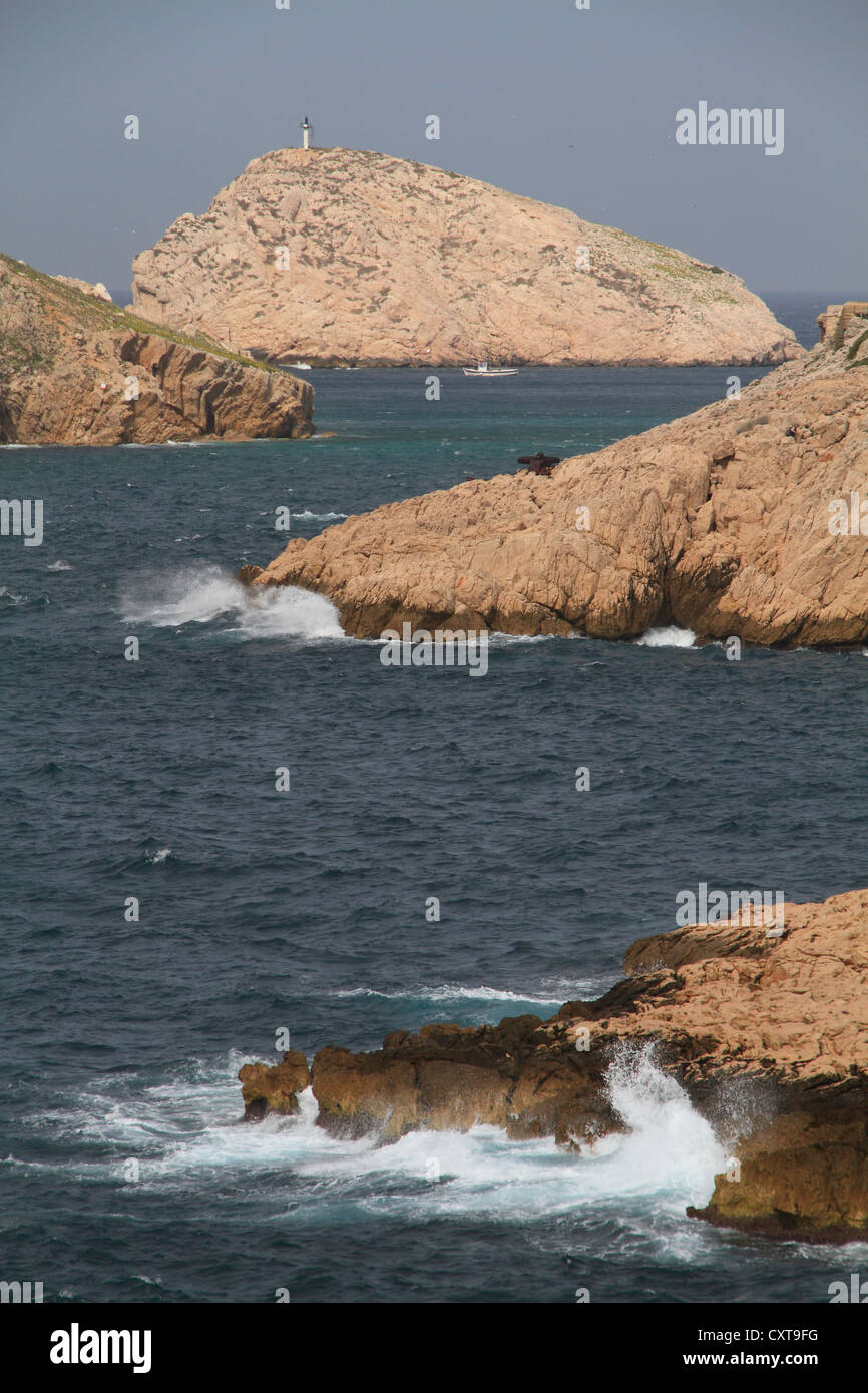 Ile Tiboulen island in the Calanques, near Marseille, department of Bouches du Rhône, Provence-Alpes-Côte d'Azur region Stock Photo