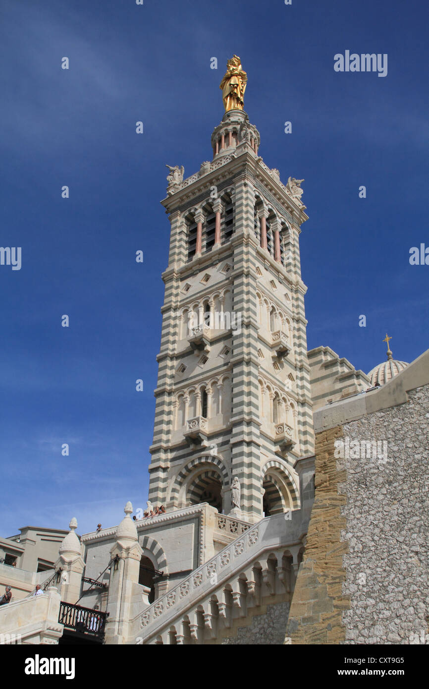 Church Notre-Dame de la Garde, Marseille, Département Bouches du Rhône, Région Provence Alpes Côte d'Azur, France, Europe Stock Photo