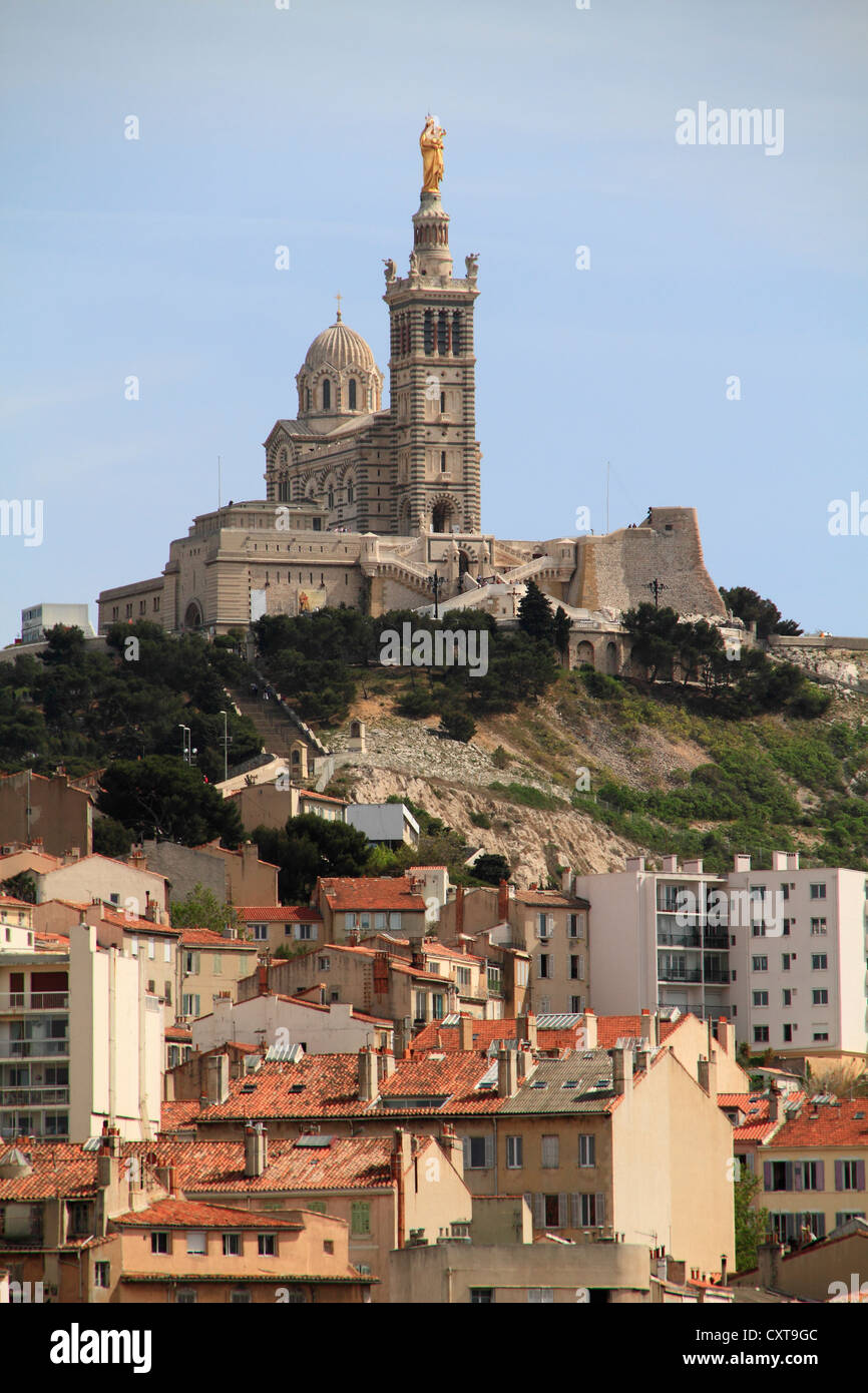 Church Notre-Dame de la Garde, Marseille, Département Bouches du Rhône, Région Provence Alpes Côte d'Azur, France, Europe Stock Photo