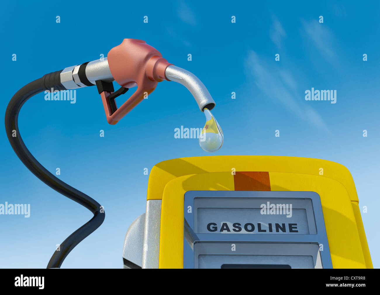 Petrol pump nozzle and pump with drop, gasoline Stock Photo Alamy