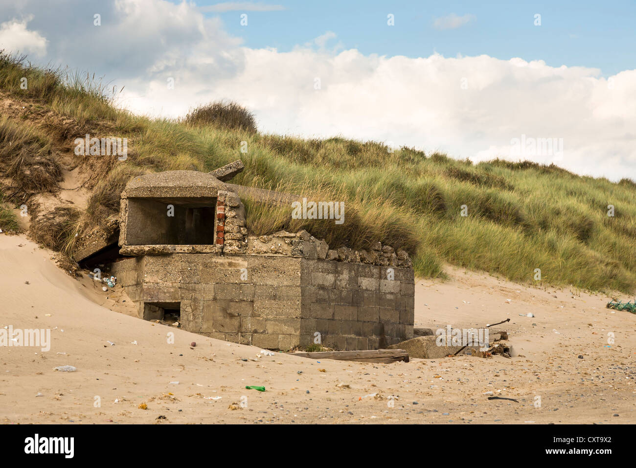 World War 2 pillbox at Spurn Head, East Yorkshire, England, UK Stock