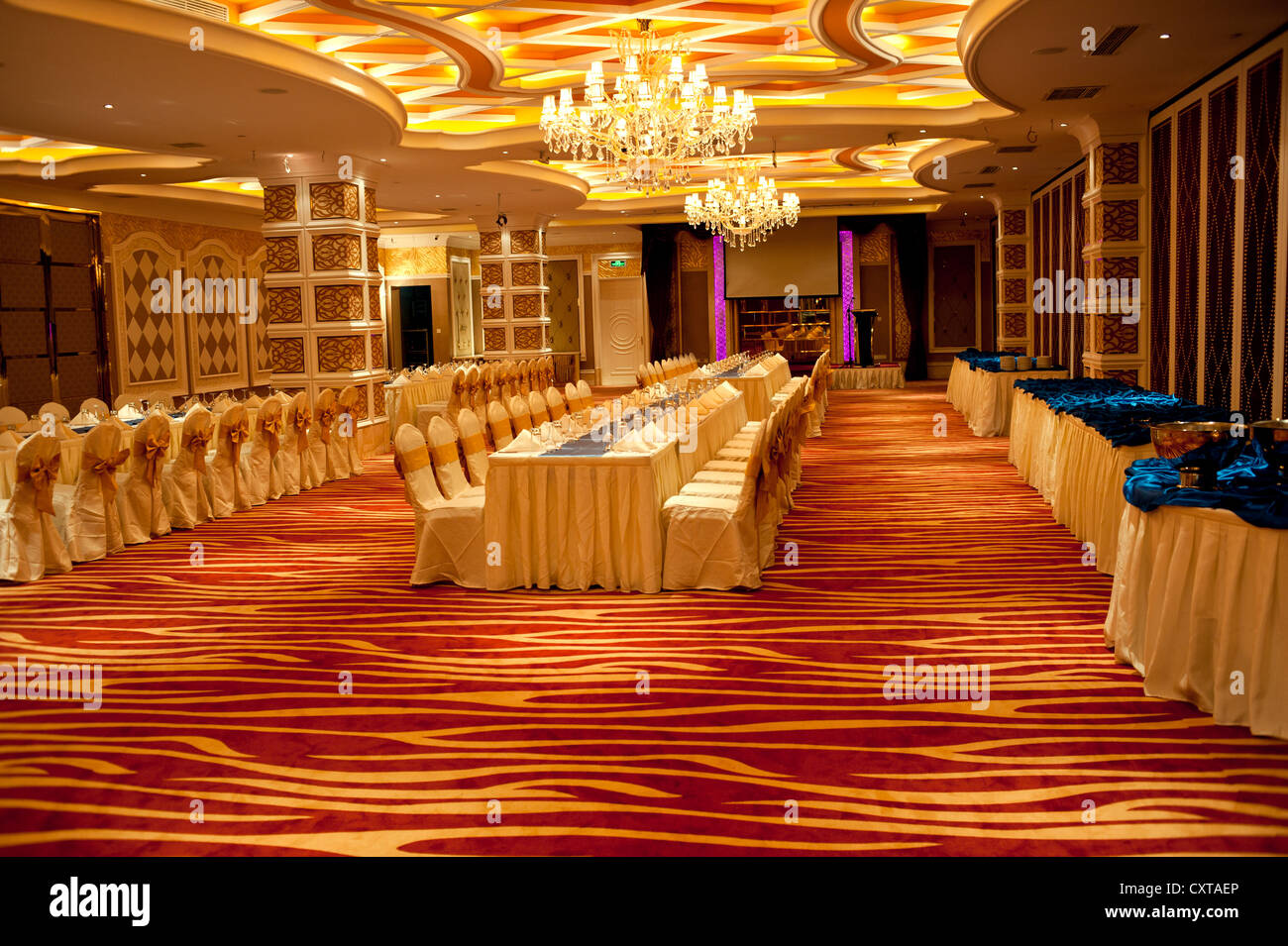Banquet Hall Restaurant Stock Photo Alamy