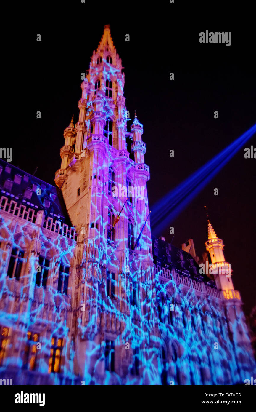 Grand Place Light Show Stock Photo Alamy