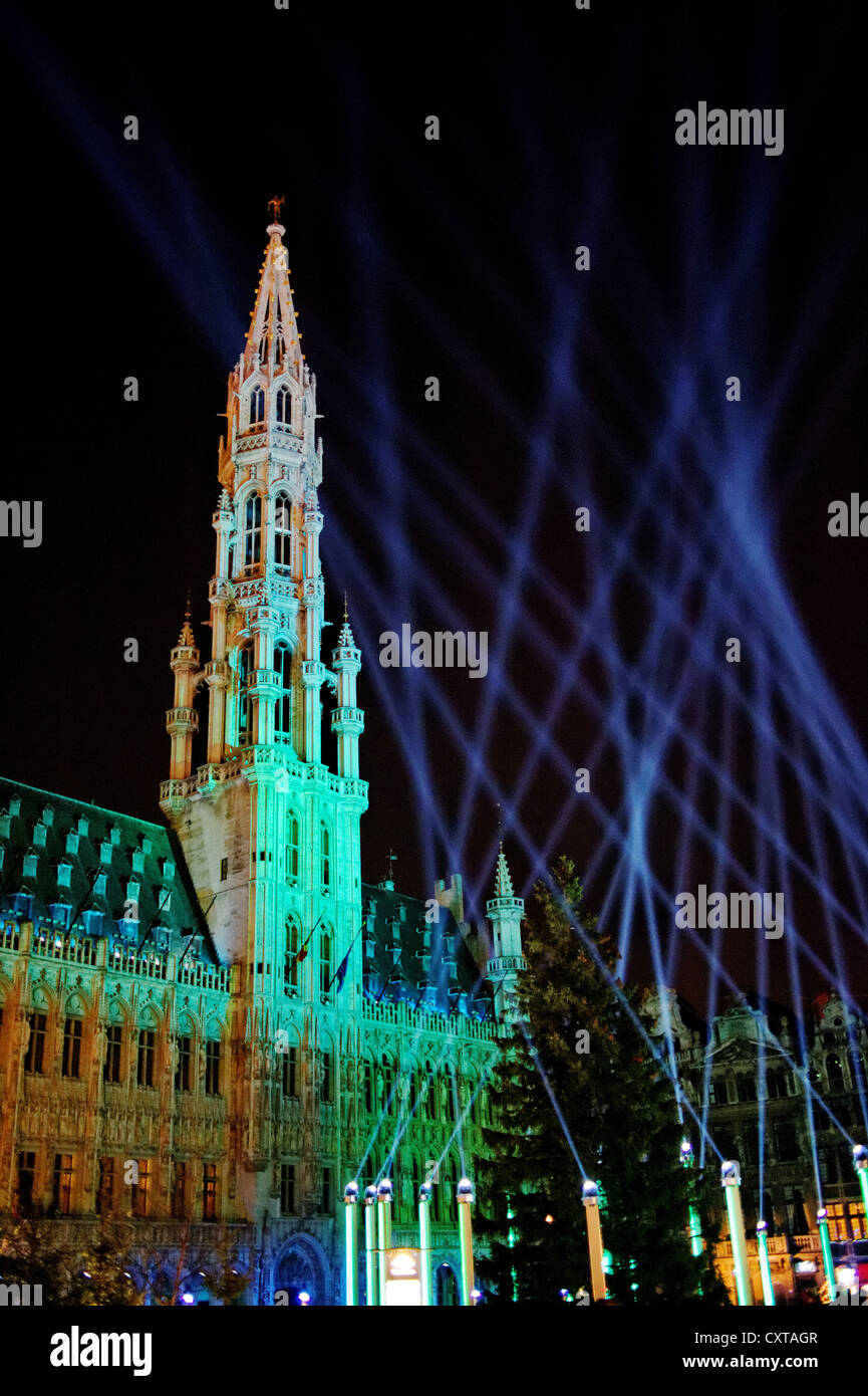 Grand Place Light Show Stock Photo Alamy