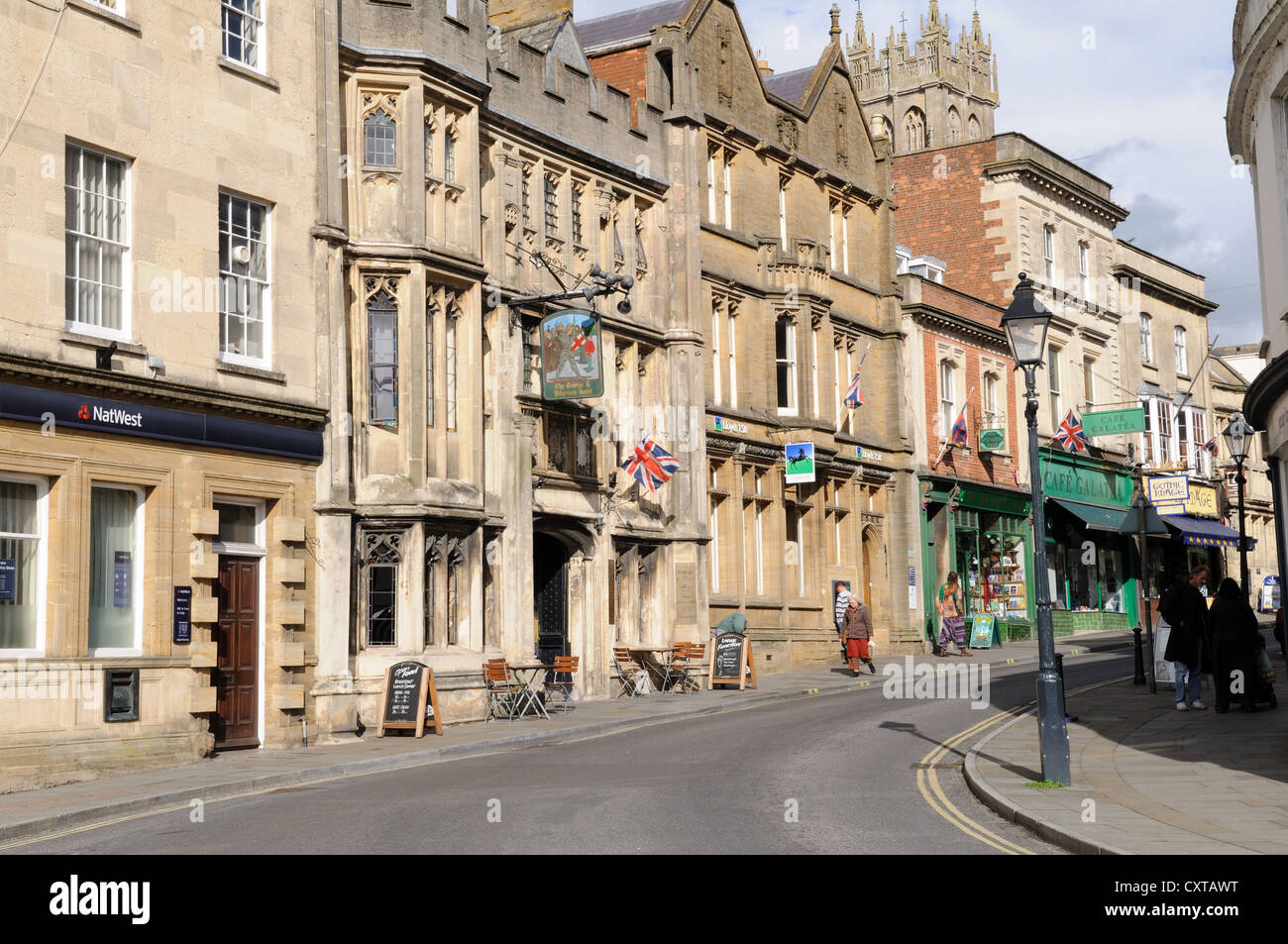 Glastonbury Town Somerset England UK GB Stock Photo Alamy