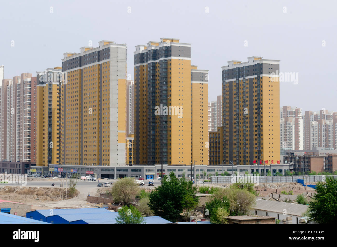 Apartment blocks, Choyr, northern China Stock Photo