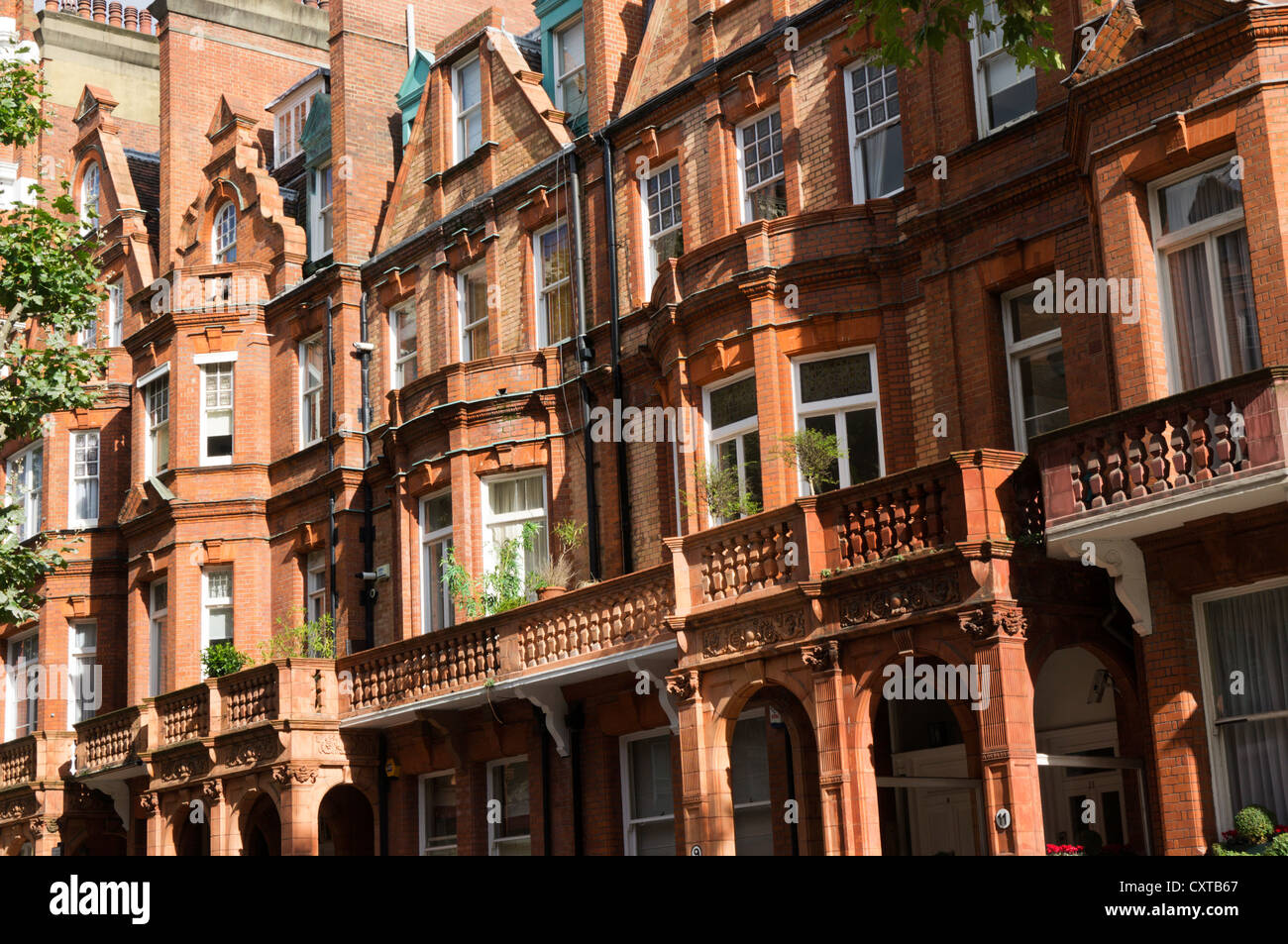 A row of Central London flats in Sloane Gardens in the style known as 'Pont Street Dutch' Stock