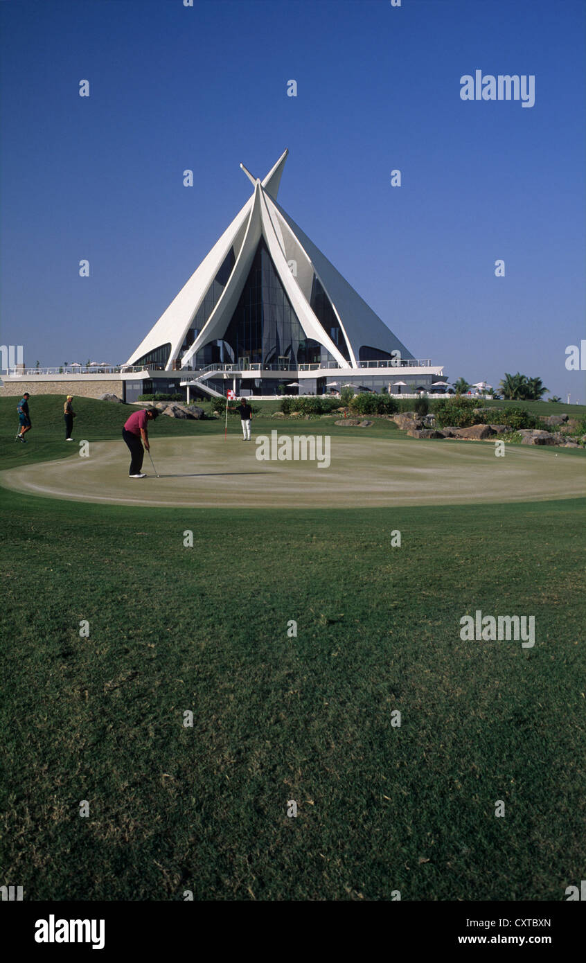 UAE, Dubai, creek golf course and golf house Stock Photo Alamy