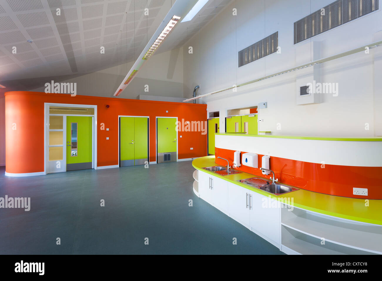 Primary school classroom unoccupied Newlands Primary School Southampton Stock Photo