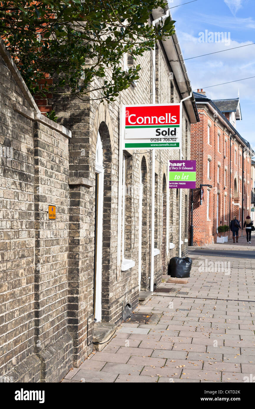 Houses for sale, Westgate Street, Bury St Edmunds, October 2012 Stock
