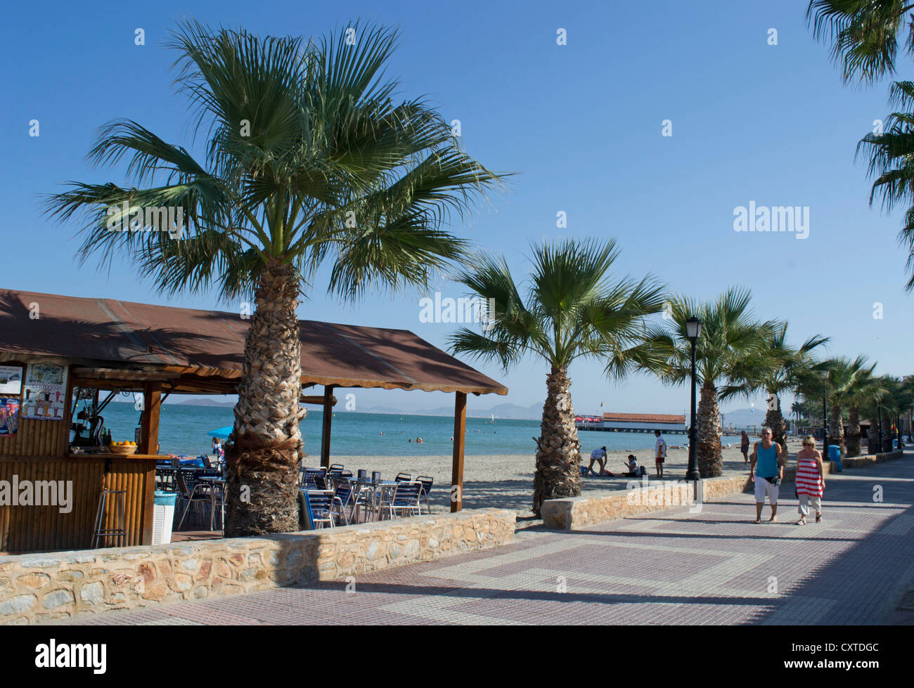 Beach Bar on the promenade at Los Alcazares in the region of Murcia