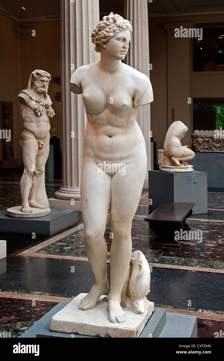 Marble Statue of Aphrodite Roman period  1st - 2nd Century AD Stock Photo