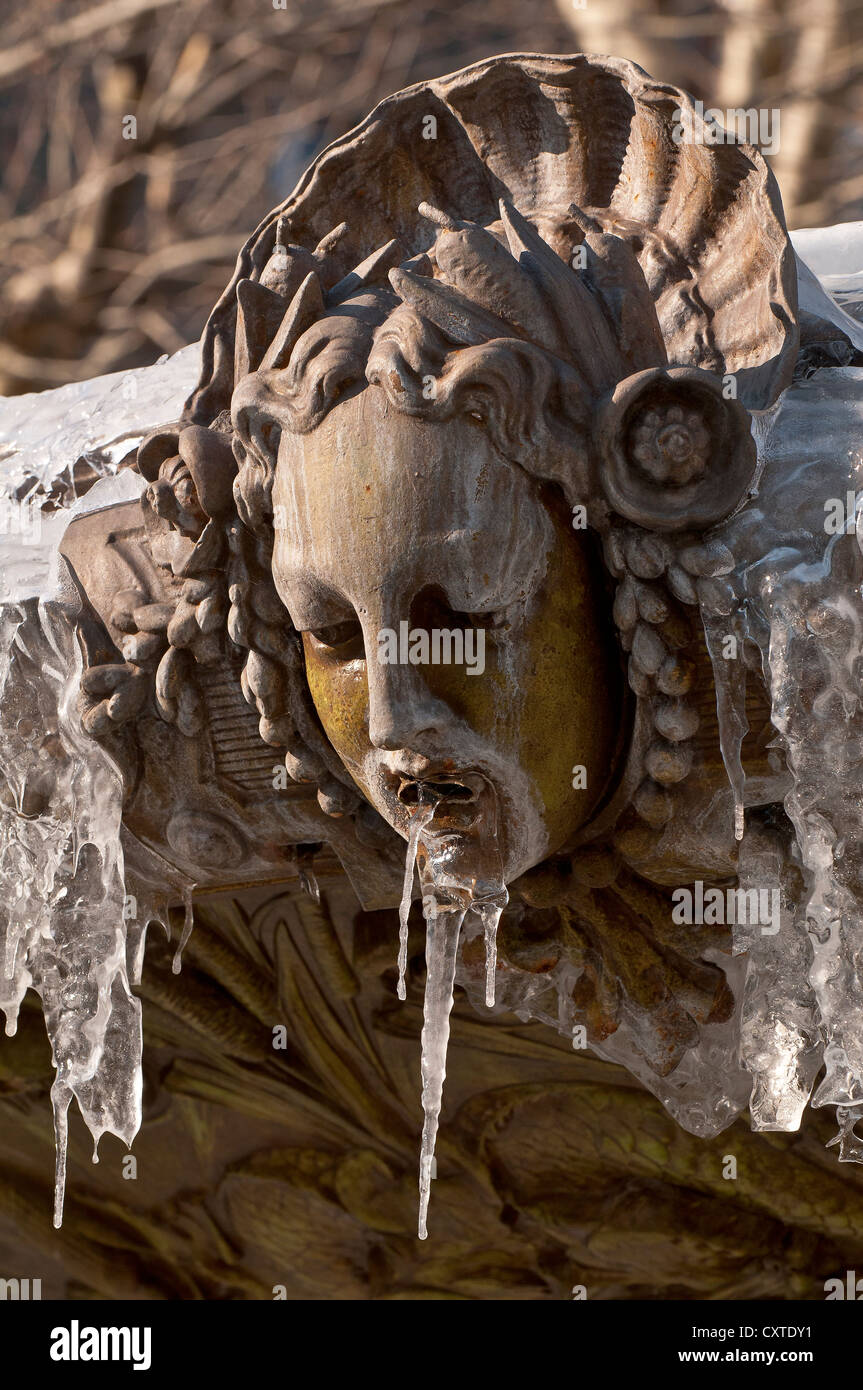 Frozen fountain Stock Photo
