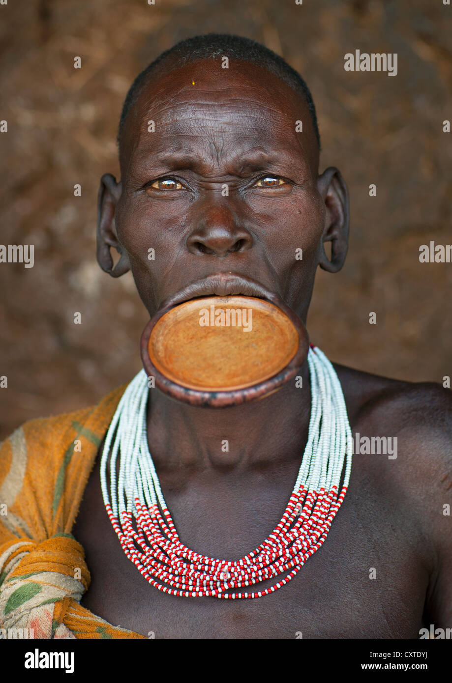 Suri Tribe Woman With A Lip Disc, Kibish, Omo Valley, Ethiopia Stock ...